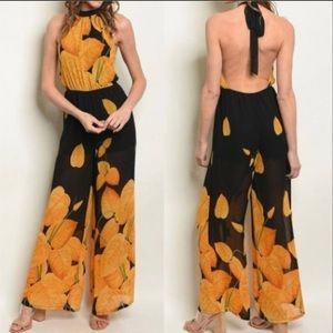 COPY - brand new Beautiful Black/orange jumpsuit